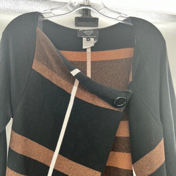 Angel Apparel Single Button Long Sleeve Plaid Cardigan Black/Multi Size Medium - Picture 2 of 8